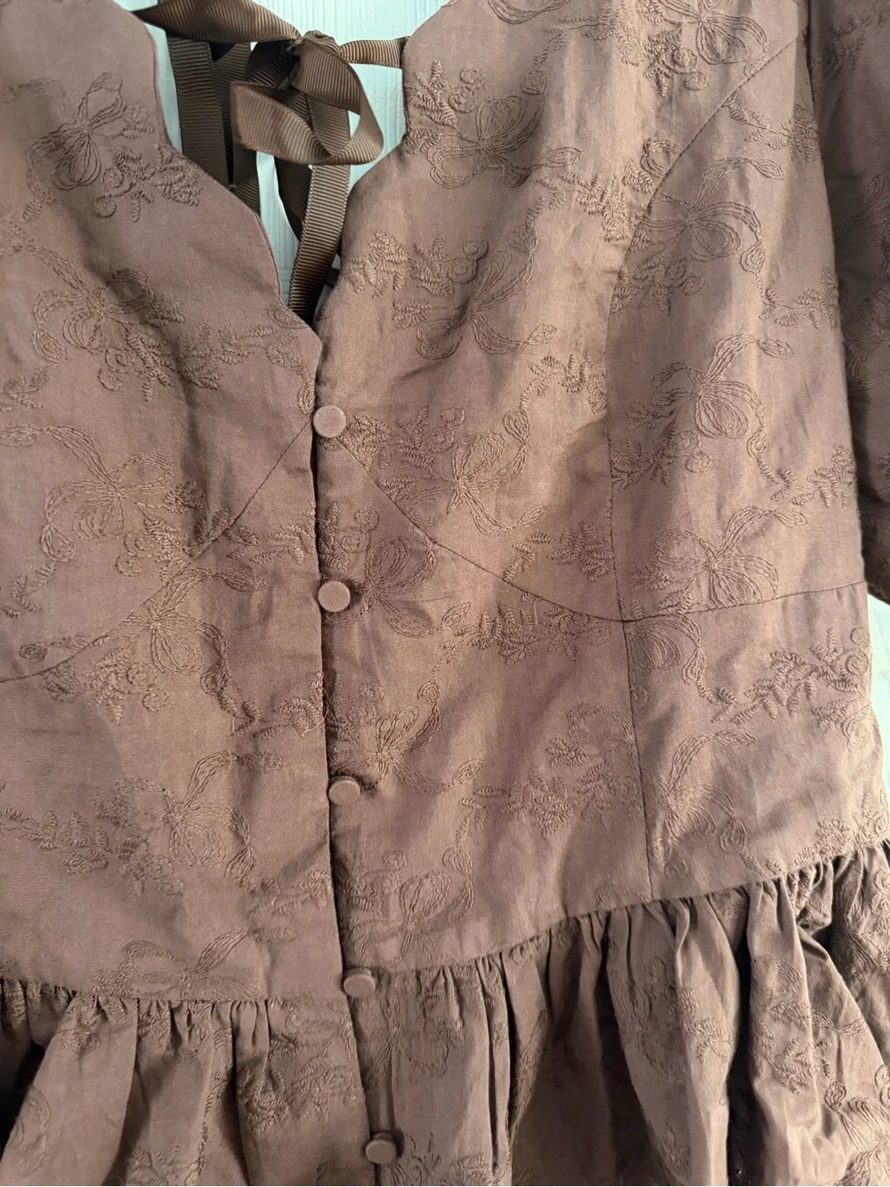 ASTR the Label Arely Scalloped V-Neck Peplum Top